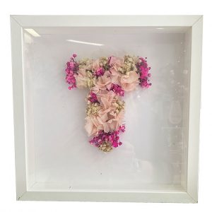Cuadro de flores con letras