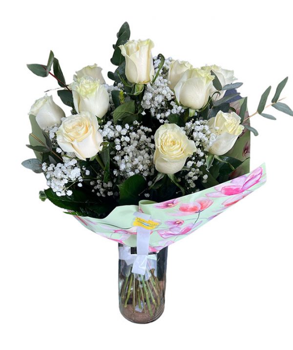 Ramo de 12 rosas blancas