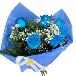 Ramo de 6 rosas azules
